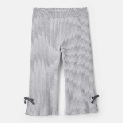 Toddler Girl Bow Flare Pants - Grey