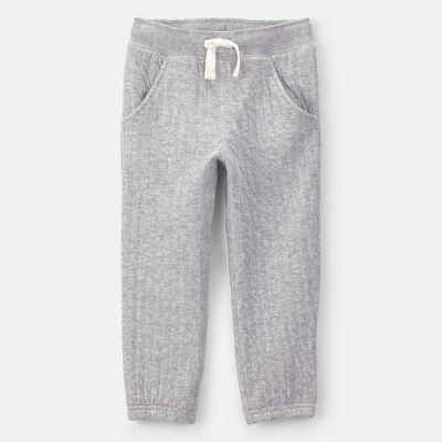 Toddler Boy Quilted Joggers - Grey
