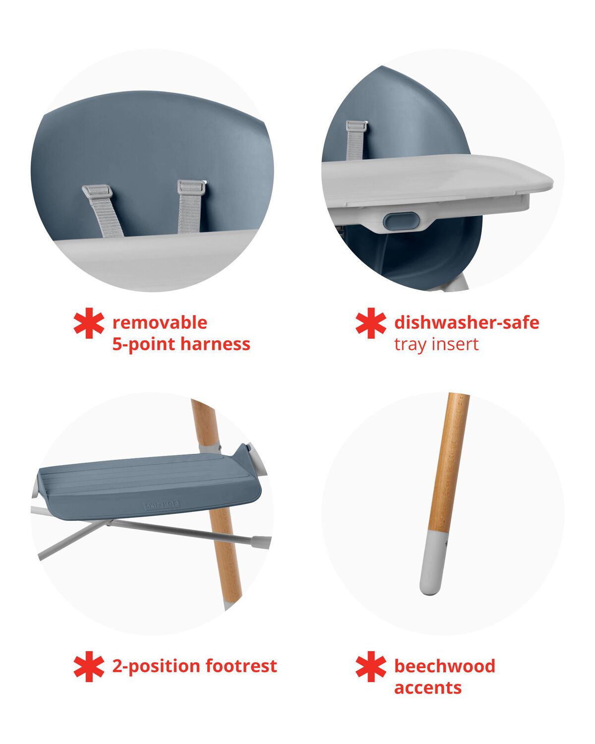 EON 4-in-1 High Chair - Slate Blue - Image 3