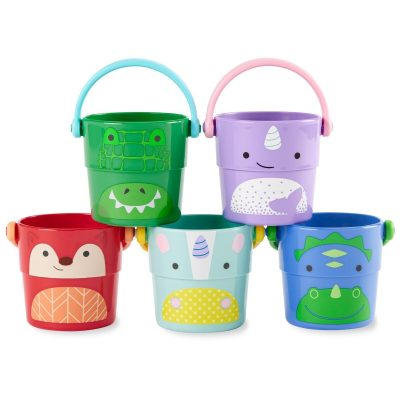 Zoo Stack & Pour Buckets Baby Bath Toy