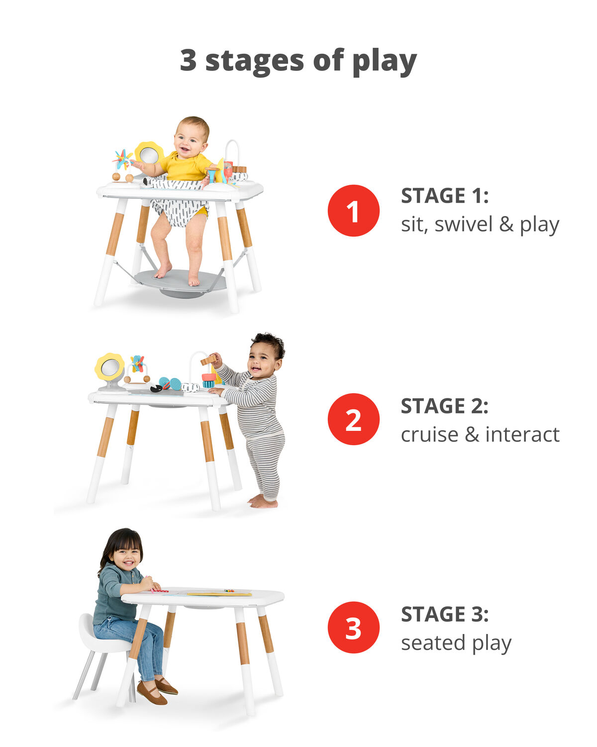 Discoverosity Montessori-Inspired 3-Stage Activity Center & Play Table - Image 3