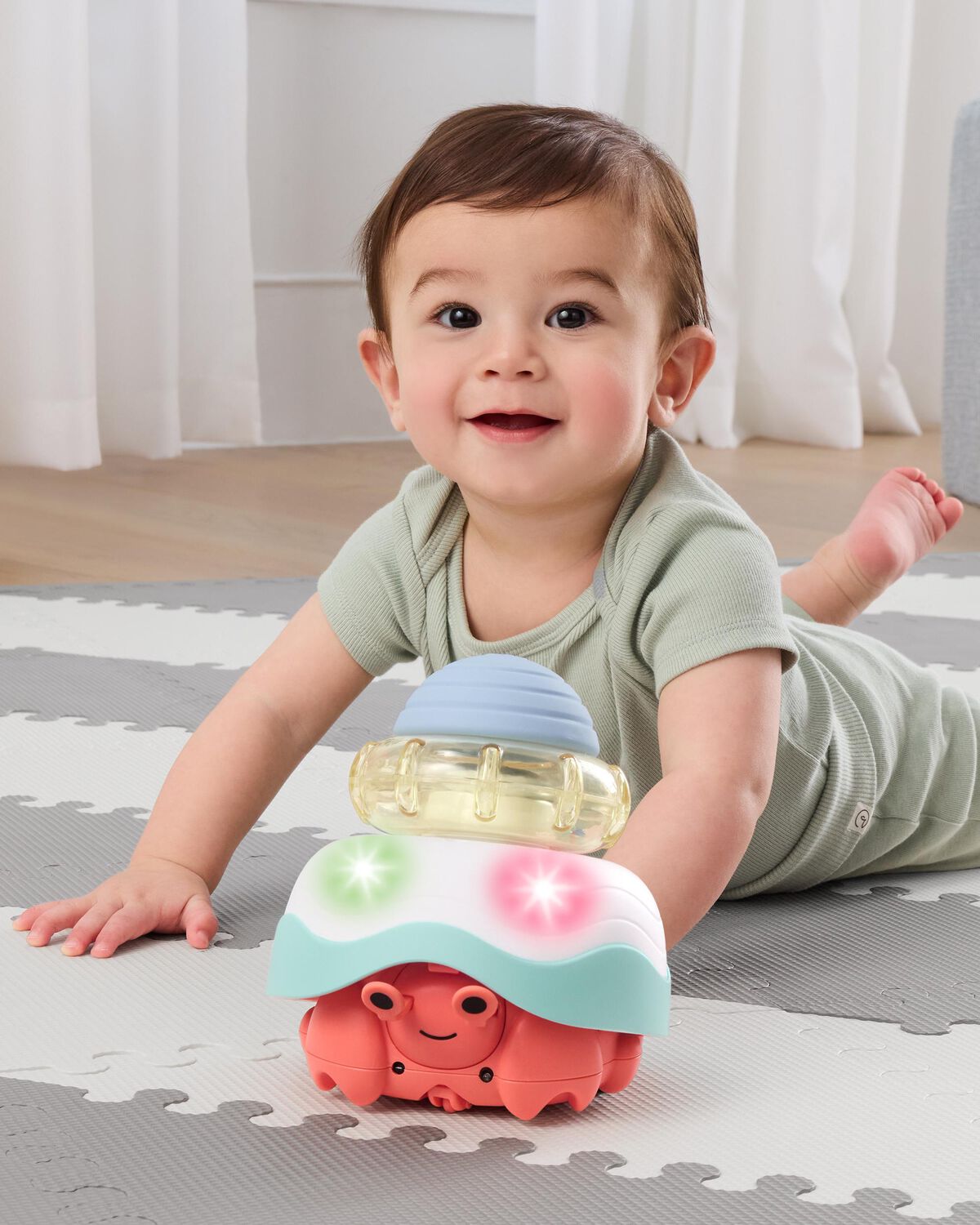 Seascape Stack & Crawl 4-in-1 Crab Baby Crawl Toy - Image 6