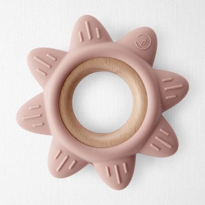 Baby Little Planet Silicone & Wood Teether - Pink