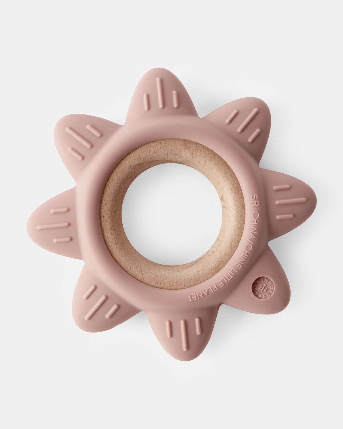 Baby Little Planet Silicone & Wood Teether - Pink - Image 2