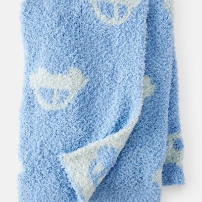 Car Print Stroller Blanket - Blue