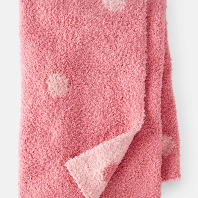 Girls Polka Dot Stroller Blanket - Pink