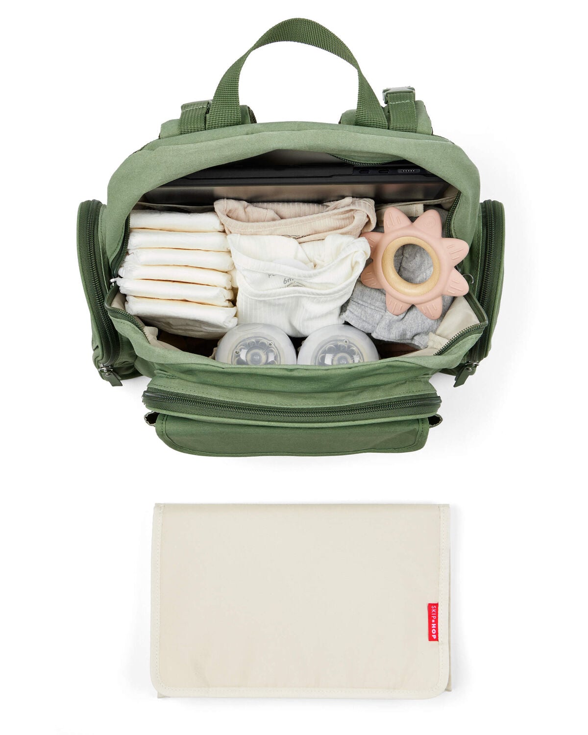 Luna Backpack Diaper Bag - Sage - Image 2