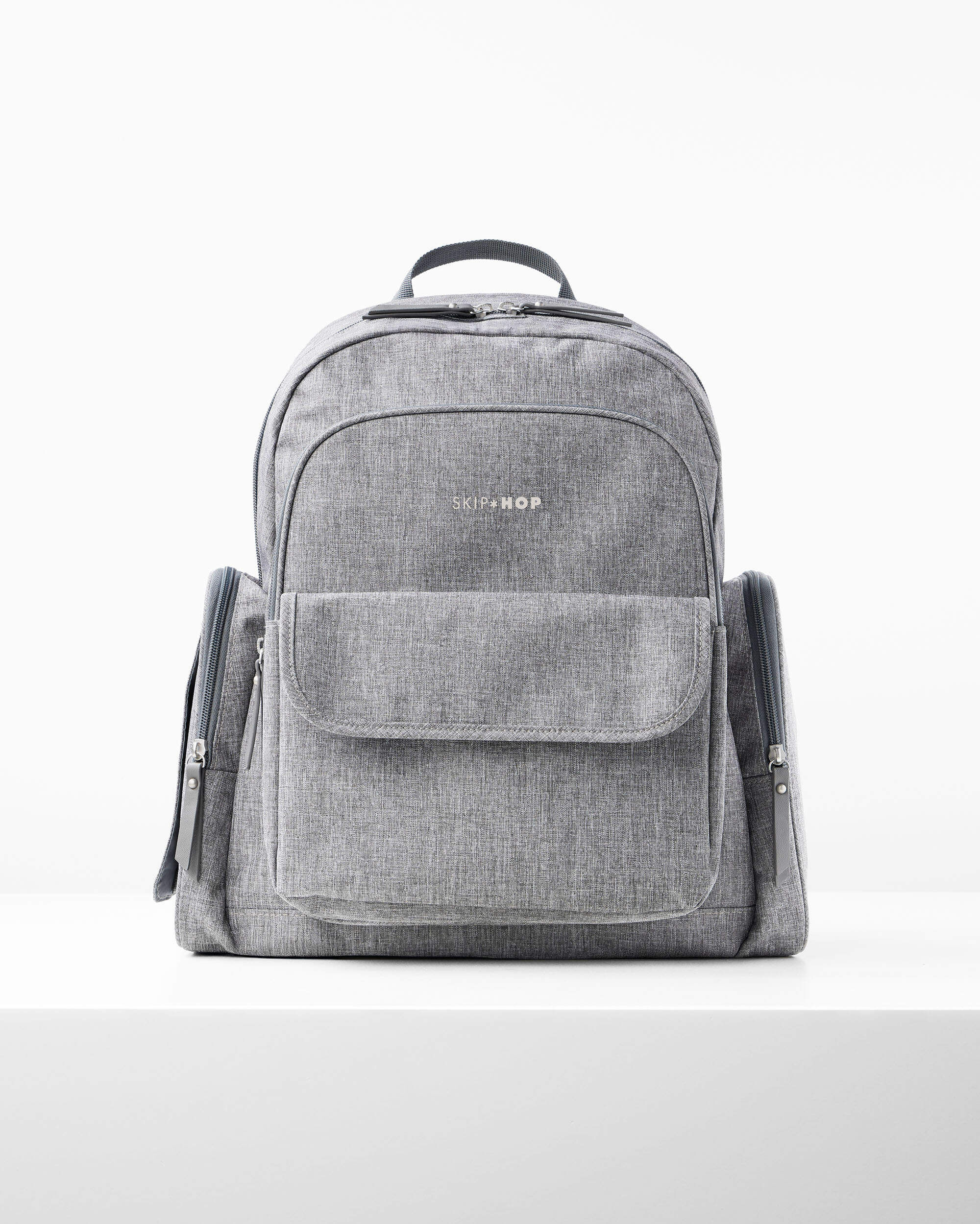 Luna Backpack Diaper Bag - Heather Grey - Image 5