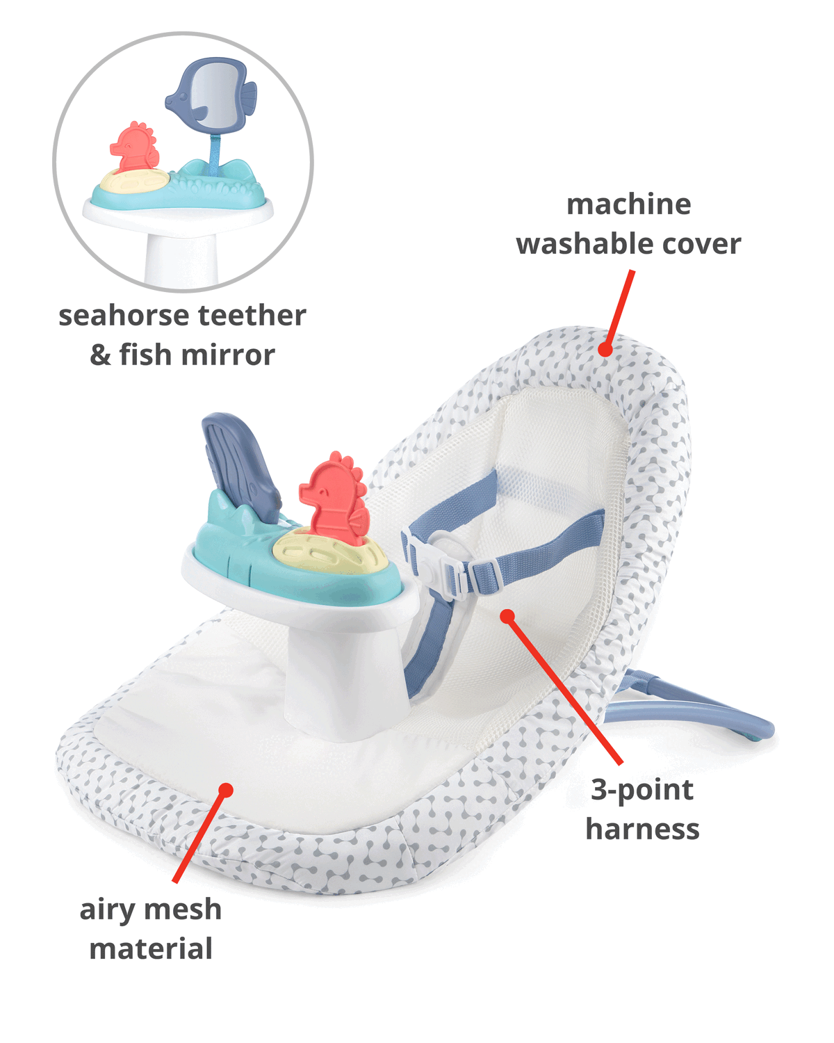 Seascape Upright 2-in-1 Activity Floor Seat - Image 5
