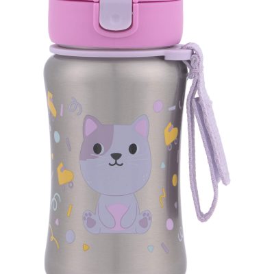 Besties Squad Stainless Steel Straw Bottle - Cleo Cat