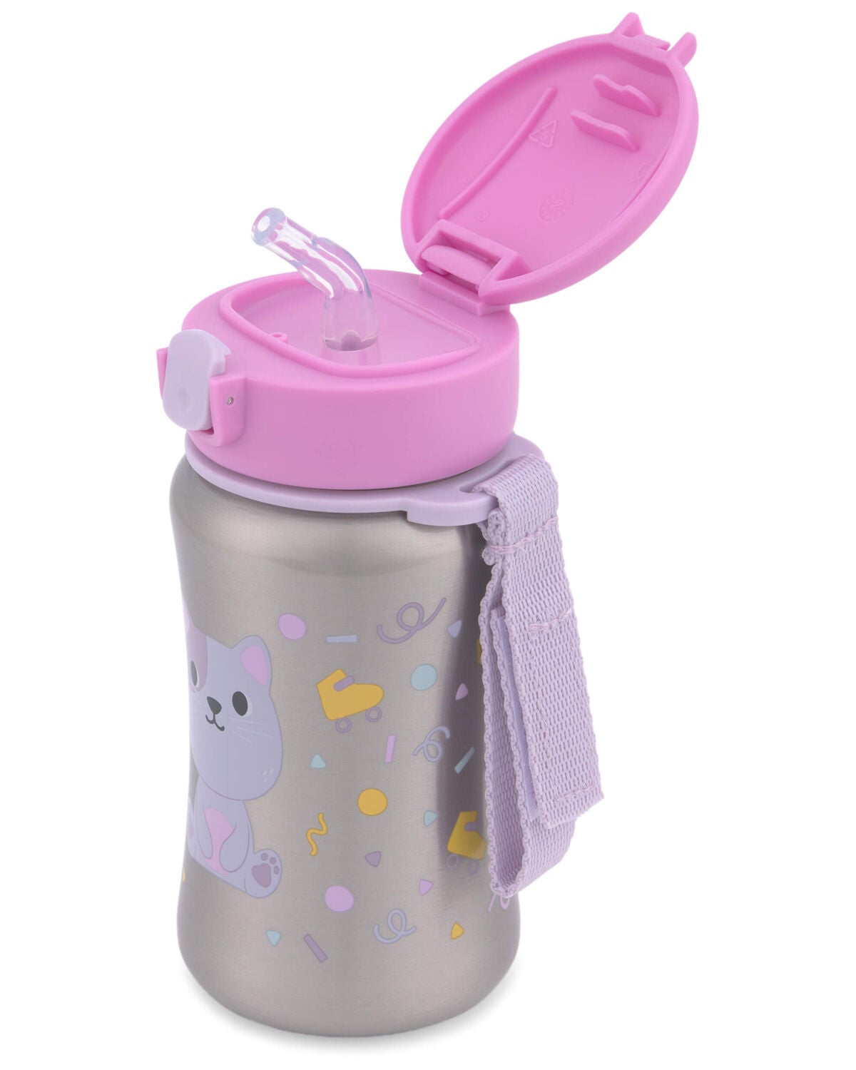 Besties Squad Stainless Steel Straw Bottle - Cleo Cat - Image 3