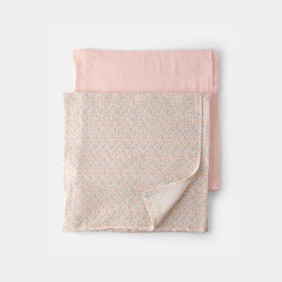 Baby Girl 2-Pack Floral Blankets - Pink