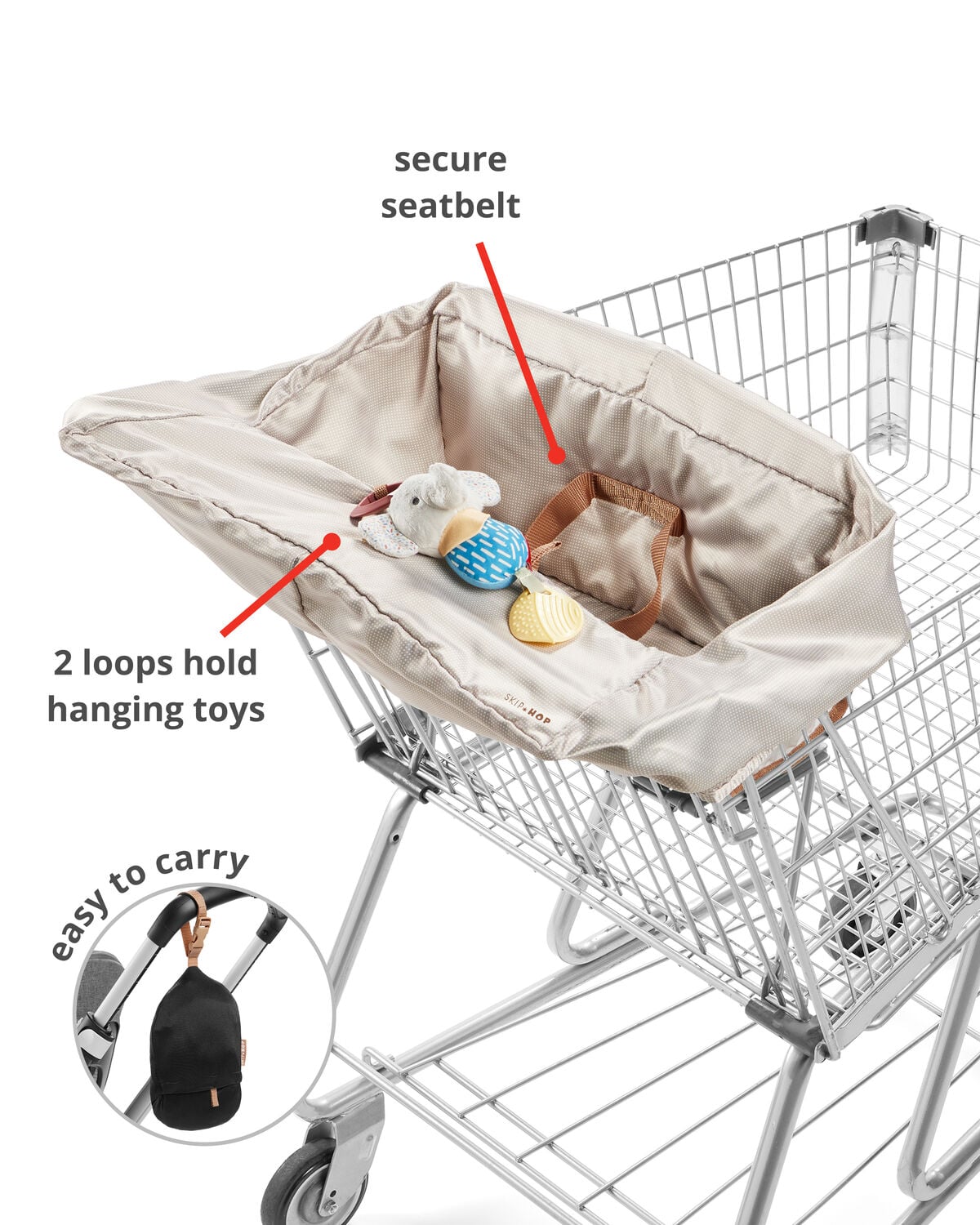 Take Cover Shopping Cart & Baby High Chair Cover - Oat - Image 3