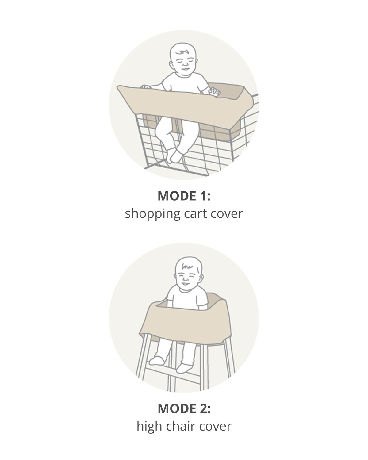 Take Cover Shopping Cart & Baby High Chair Cover - Oat - Image 5