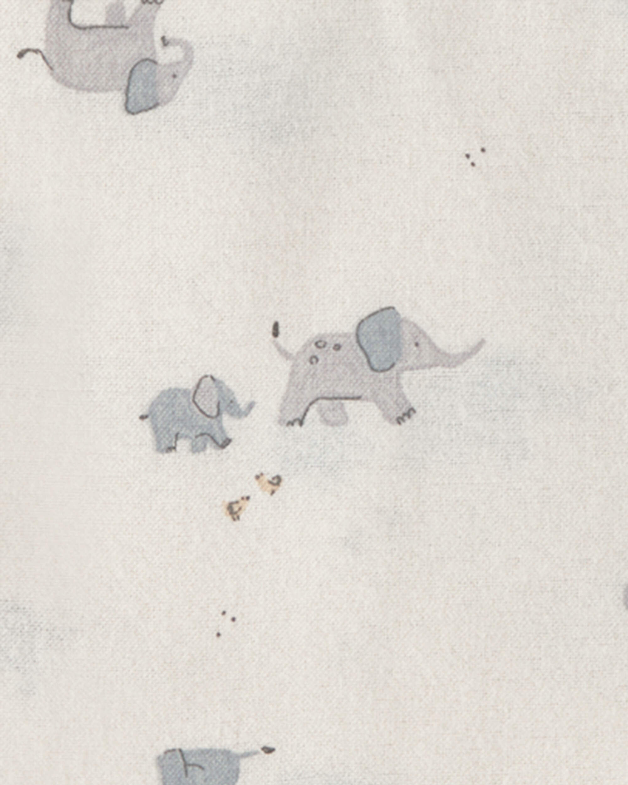 Baby 4-Pack Elephant Receiving Blankets - Grey/Ivory - Image 6