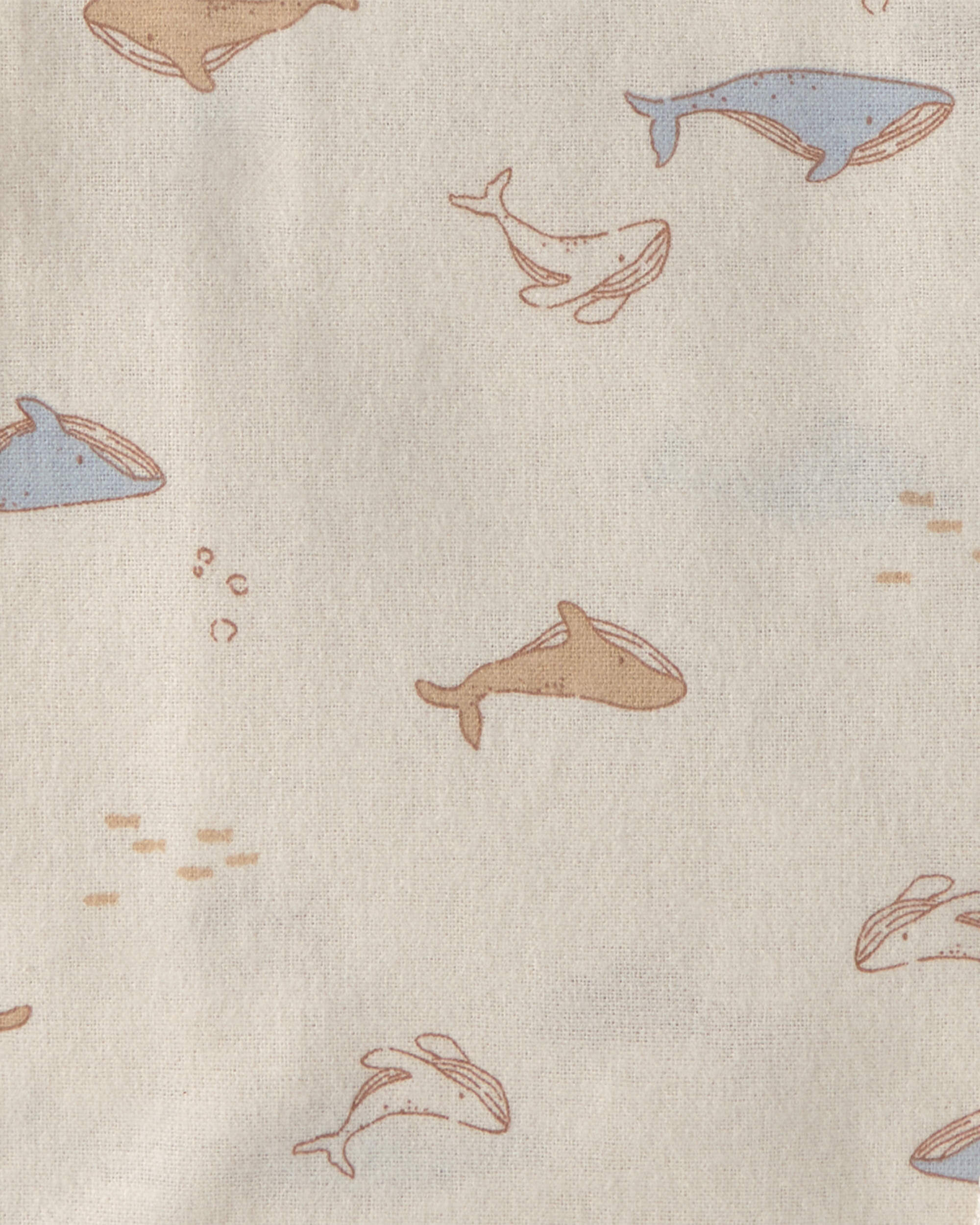 Baby 4-Pack Whale Receiving Blankets - Blue/Ivory - Image 6