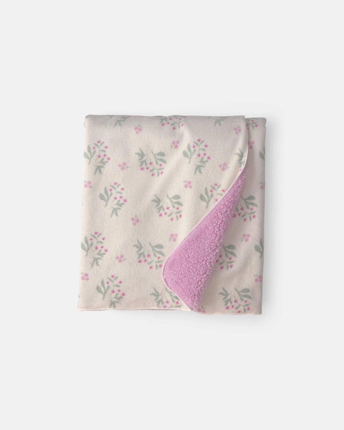 Baby Floral Plush Blanket - Purple/Ivory