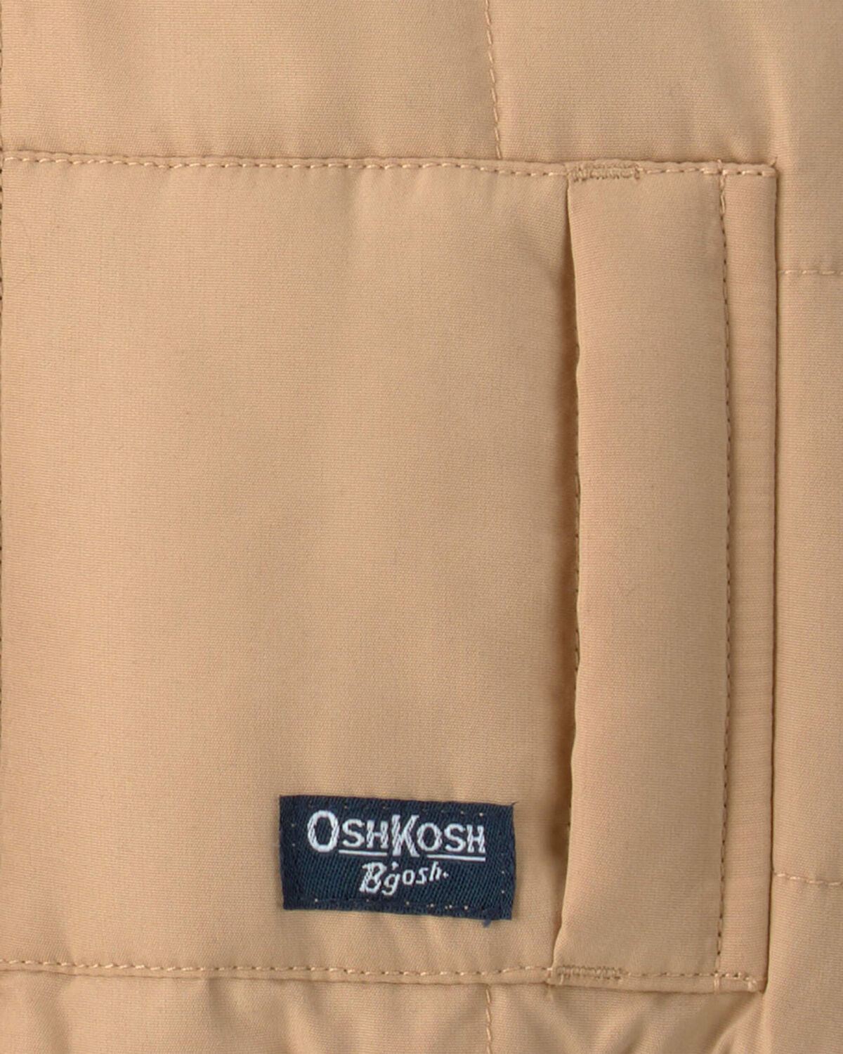 Baby Boy Hooded Midweight Quilted Jacket - Brown - Image 3