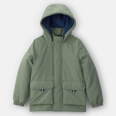 Boys Hooded Midweight Jacket - Green