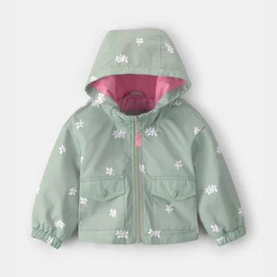 Baby Girl Floral Windbreaker - Green