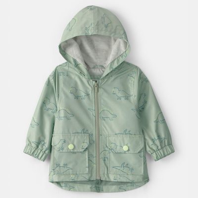 Baby Boy Dinosaur Raincoat - Green