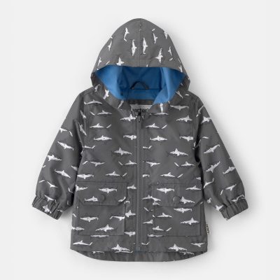 Baby Boy Shark Raincoat - Grey