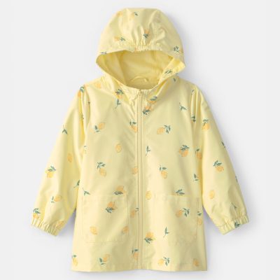 Toddler Girl Lemon Raincoat - Yellow
