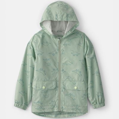 Boys Dinosaur Raincoat - Green