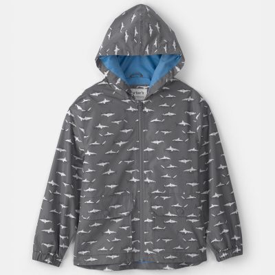 Boys Shark Raincoat - Grey