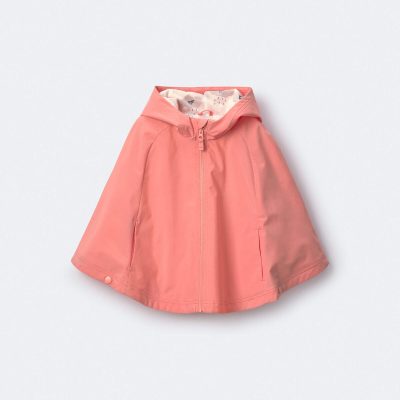 Toddler Girl Rain Poncho - Coral