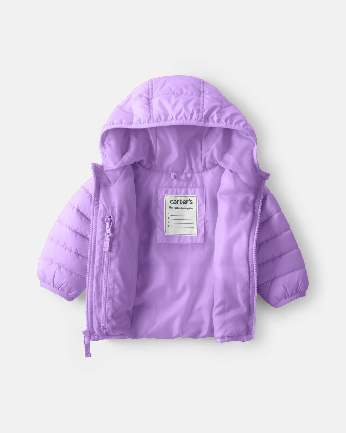 Baby Girl Midweight Packable Puffer - Purple - Image 2