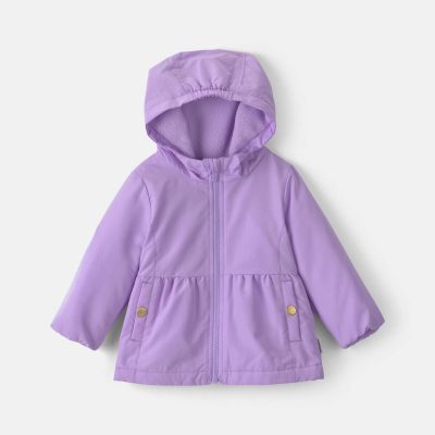 Baby Girl Hooded Midweight Winter Jacket - Purple