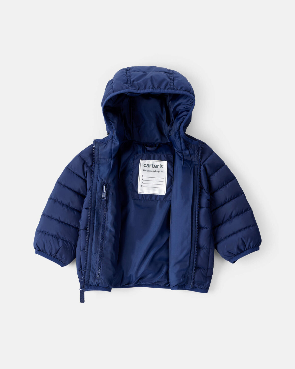 Baby Boy Midweight Packable Puffer - Navy Blue - Image 2