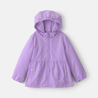 Toddler Girl Hooded Midweight Winter Jacket - Purple
