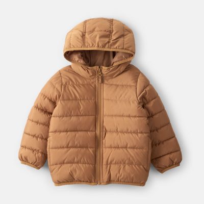 Toddler Boy Midweight Packable Puffer - Brown