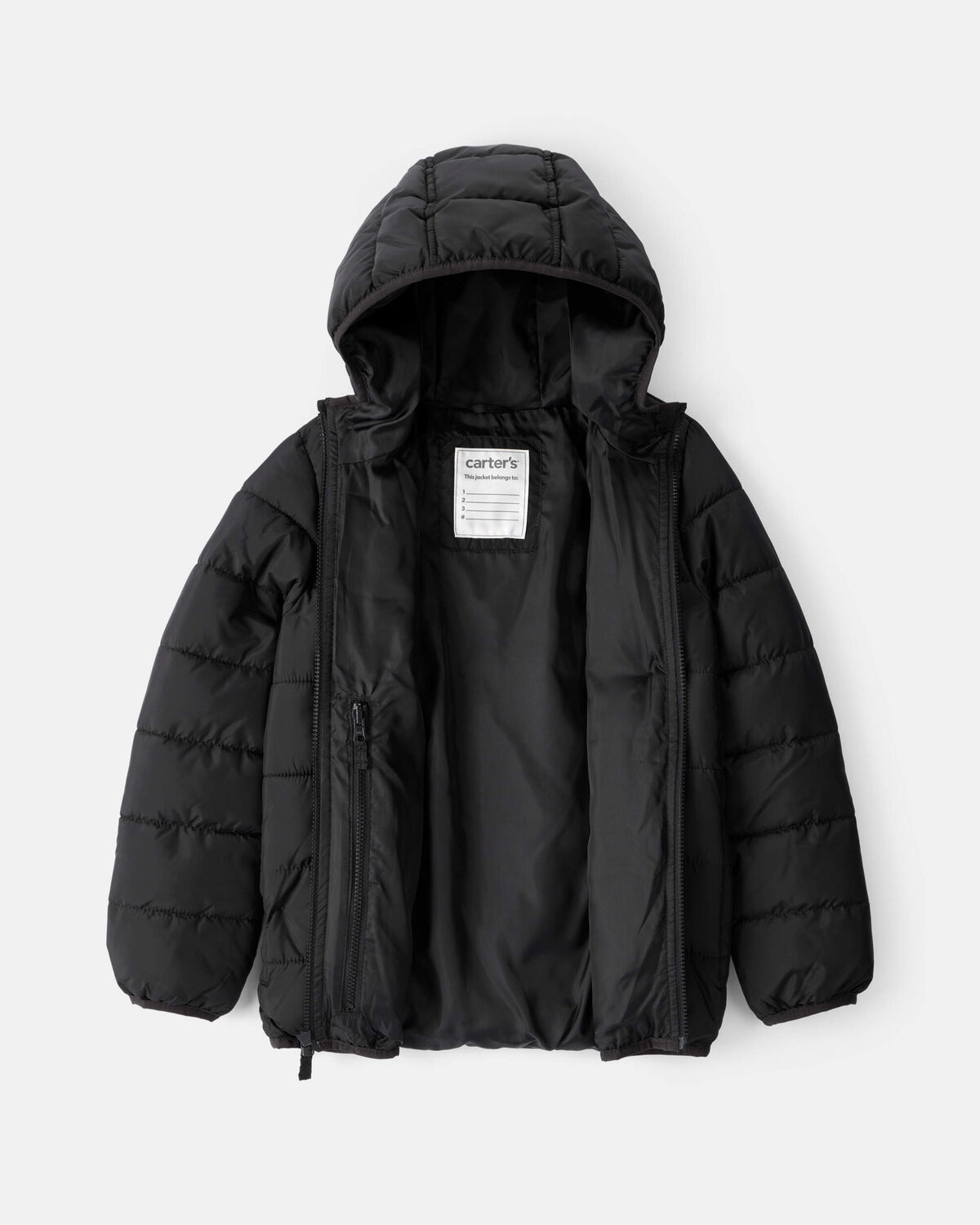Boys Midweight Packable Puffer - Black - Image 2