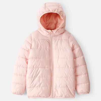 Girls Midweight Packable Puffer - Pink
