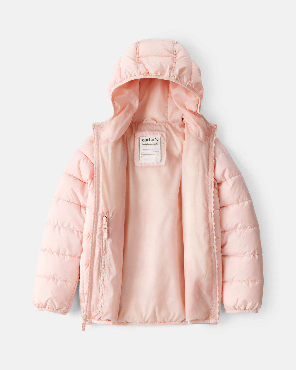 Girls Midweight Packable Puffer - Pink - Image 2