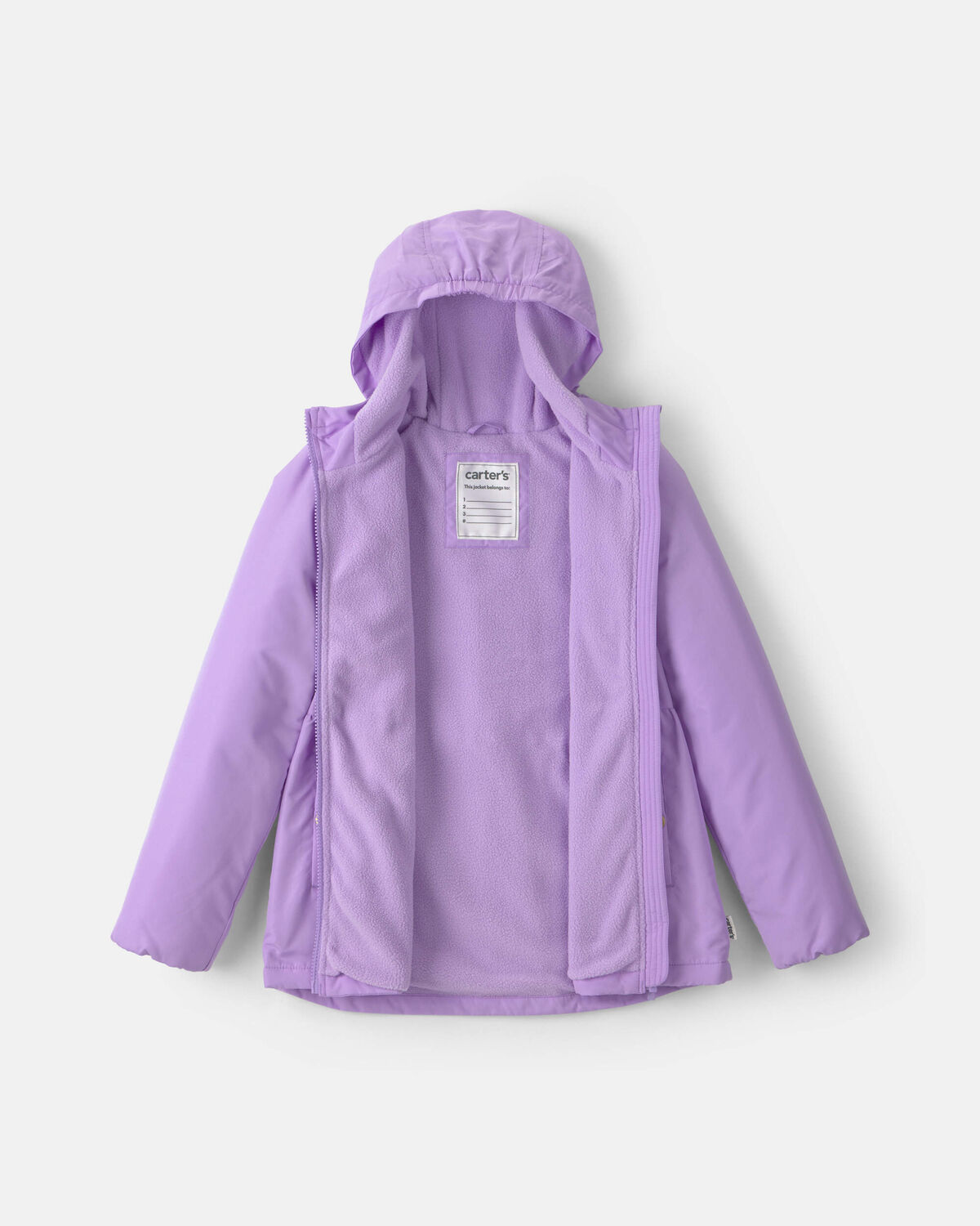 Girls Hooded Midweight Winter Jacket - Purple - Image 2