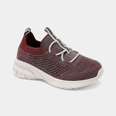 Toddler Boy Pull-On Athletic Sneakers - Red/Grey