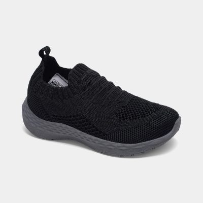 Toddler Boy Pull-On Athletic Sneakers - Black