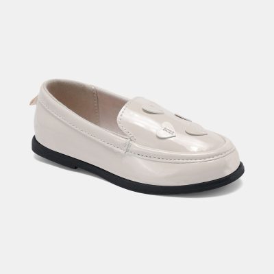 Toddler Girl Heart Dress Shoes - Cream