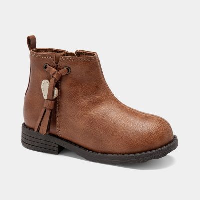 Toddler Girl Tassel Zip-Up Boots - Brown