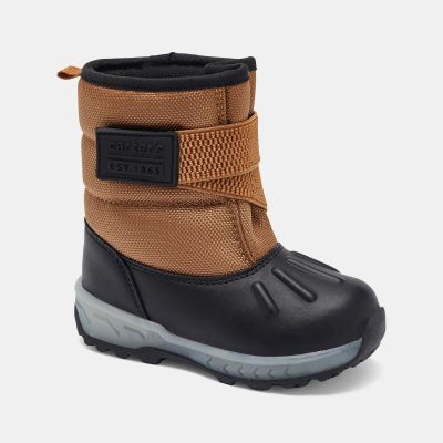 Toddler Boy Light-Up Snow Boot - Brown/Black