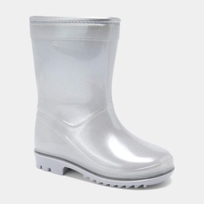 Toddler Girl Rain Boots - Silver