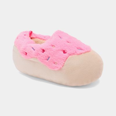 Girls Donut Slippers - Pink/Beige