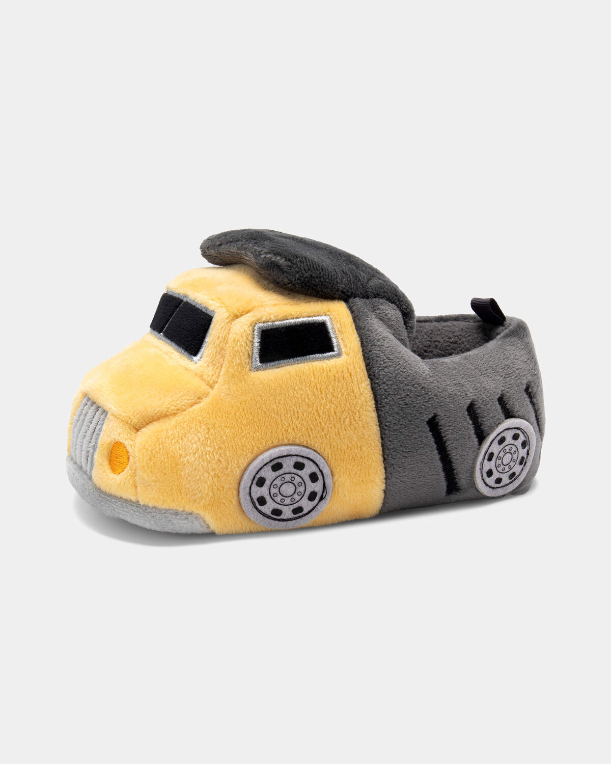 Toddler Boy Truck Slippers - Yellow/Grey - Image 6