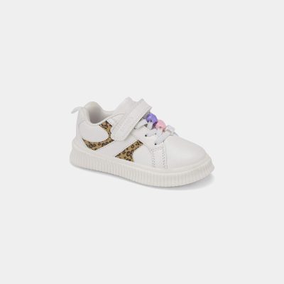Toddler Girl Leopard Charm Sneakers - White