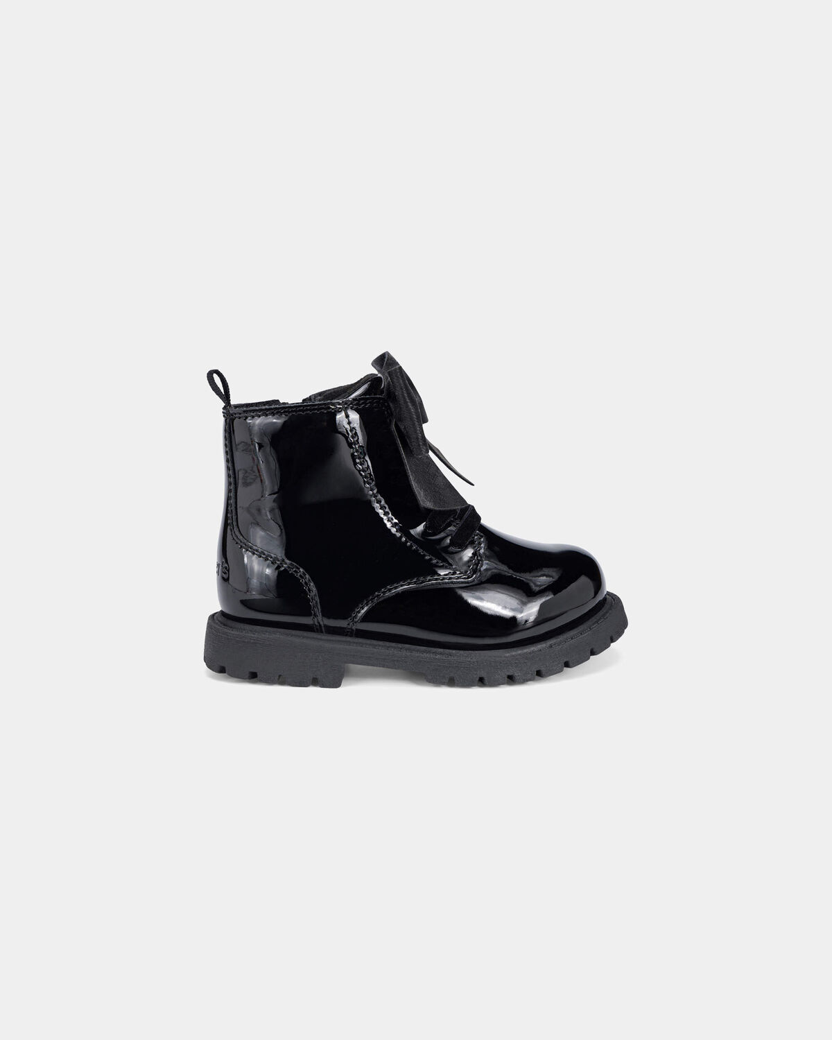 Toddler Girl Bow Combat Boots - Black - Image 2