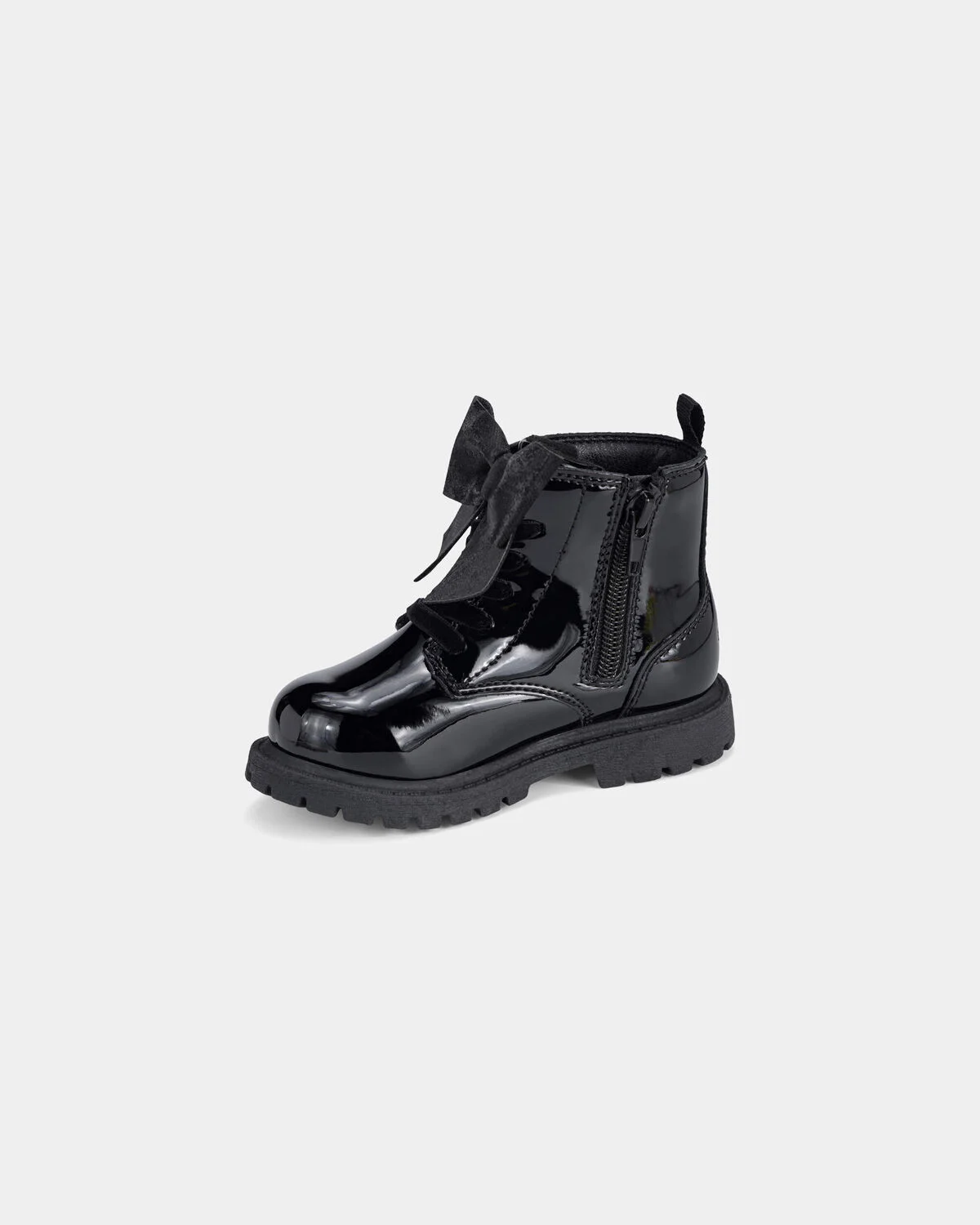 Toddler Girl Bow Combat Boots - Black - Image 6